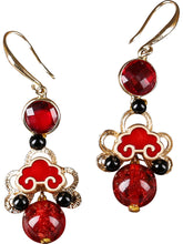 Load image into Gallery viewer, Red Cheongsam Antique national style earrings