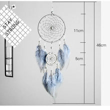 Load image into Gallery viewer, Original silver gray dream catcher 2 ring Indian feather hanging art gifts to bestie friends creative valentine&#39;s day gifts