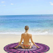 Load image into Gallery viewer, Peacock tail printed fringed beach towel sun shawl Variety scarf yoga cushion Mat