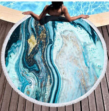 Load image into Gallery viewer, Round Colorful Quicksand Pattern Microfiber Shower Bath Towel Beach Mat
