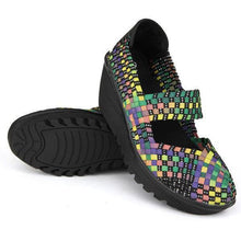 Load image into Gallery viewer, Color Match Elastic Belt Knitting Swing Slip On Platform Sport Sandals