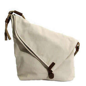 Ekphero Women Vintage Messenger Bag Genuine Leather Canvas Crossbody Bag Tribal Rucksack