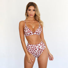 Load image into Gallery viewer, Two Colors Leopard High Waist Ladies Bikini Two-piece