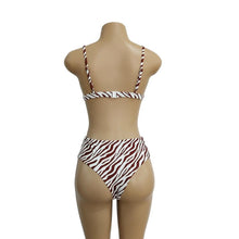 Load image into Gallery viewer, Two Colors Leopard High Waist Ladies Bikini Two-piece