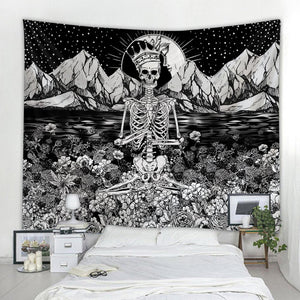 Simple Skull printing big wall mounted cheap hippie wall hanging bohemian wall tapestry mandala wall art decoration