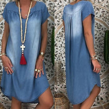 Load image into Gallery viewer, Summer Women&#39;s Baggy Tunic Dress Denim Shirt