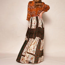 Load image into Gallery viewer, Summer Fashion Print Bohemian Floral Patchwork Casual Beach Maxi Dress