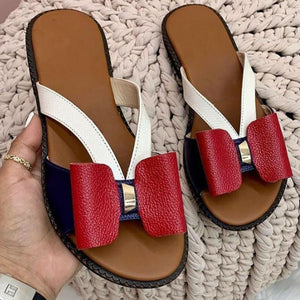 Summer Women Slippers Cute Butterfly-Knot Casual Sandals Lady Slides Zapatillas Mujer Flats Slip-On Women Shoes for Women 2021