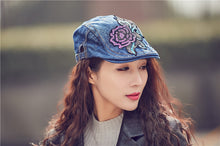 Load image into Gallery viewer, Embroidered Flower Baseball Hat Bailey Hat Ethnic Style Hat Hip Hop Hat Cowboy Forward Hat