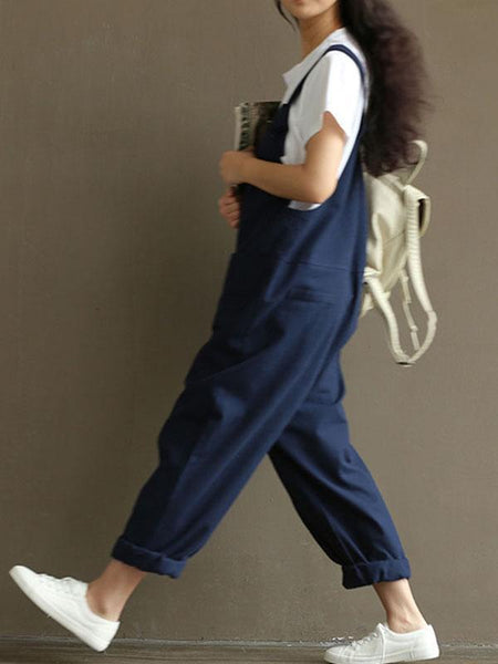 Loose Comfortable Pocket Jumpsuits