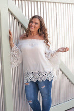 Load image into Gallery viewer, Off Shoulder Lace Splice Long Sleeve Tops Blouse