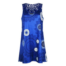 Load image into Gallery viewer, Casual Dresses Women Printed Sleeveless Vestidos Summer Dress Lace Patchwork Women Dress Hollow Printing Plus Size