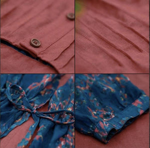 Autumn Long-sleeved Cardigan Vintage Cotton-striped Large-sleeve Shirt