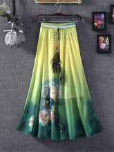 Load image into Gallery viewer, Print Floral Boho Style Long Skirt Huge Hem Chiffon Bohemian Skirt - 3