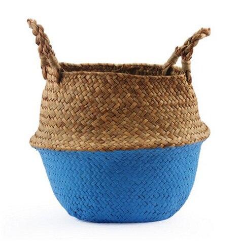 Wicker Storage Basket Flower Baskets Laundry Storage Decorative Basket Rattan Flower Pot Garden Planters Household Organizer