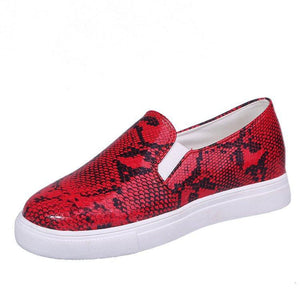 Women Casual  Snake Printing Women Vulcanized Flats Sneakers Shoes