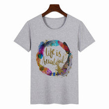 Load image into Gallery viewer, Women&#39;s Colorful Butterfly Print Short Sleeve T-shirt