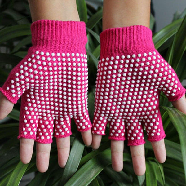 Yoga Gloves Fitness Lady Non-slip Professional Glove Sports Exercise Training Half Fingers Woman Cotton Mittens