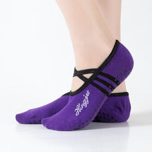 Load image into Gallery viewer, Yoga Socks Women Round Head Backless Cotton Non-Slip Bandage Sports Socks Ventilation Pilates Ballet Socks Dance Sock Slippers