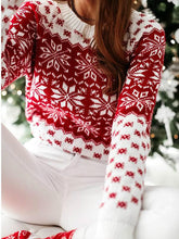 Load image into Gallery viewer, New Christmas Knitted Sweater For Women Snowflake Long Sleeve Knitted Sweater For Women