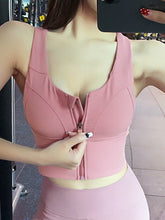 Load image into Gallery viewer, High sports shock proof zipper bra anti droop close Yoga underwear bra back sports vest