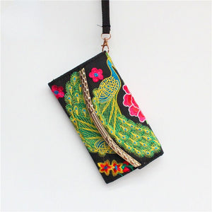 Ethnic Embroidery Bag Ladies Embroidery Coin Purse Hand Shoulder Dual-purpose Leisure Bag