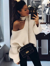 Load image into Gallery viewer, Sexy Off The Shoulder Imitation Mane Loose Lazy Sweater