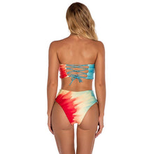 Load image into Gallery viewer, Sexy Tube Top High Waist Split Swimsuit Bikini