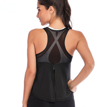 Load image into Gallery viewer, Sports vest split mesh breathable yoga clothing fast drying moisture absorption yoga vest for women
