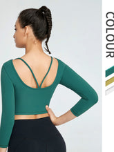 Load image into Gallery viewer, Long sleeve double-sided naked sports tights with beautiful back yoga clothes sportswear