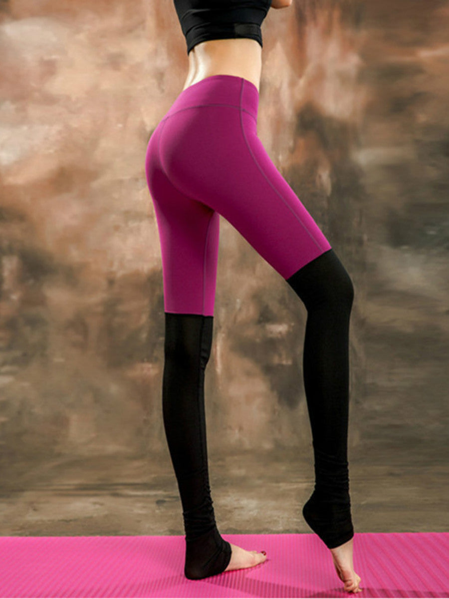 Leggings women's Leggings color matching quick dry pants high waist show thin yoga training pants gym sports pants