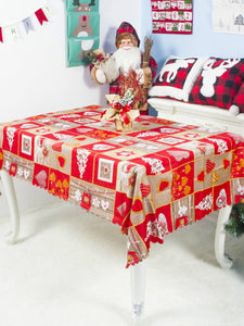 Christmas Tablecloth Cartoon Polyester Washable
