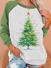 Load image into Gallery viewer, Ladies Christmas Tree Print Sweatshirt