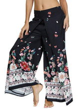 Load image into Gallery viewer, Floral Digital Print Women&#39;s Split Casual Pants Fashion Loose Wide Leg Pants Two Layers Yoga Boho Style Pants