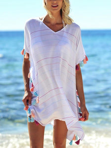 Women Beachwear Swimwear Beach Wear Tassel Cover Up