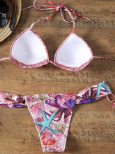 Load image into Gallery viewer, Women Low Waist Bandage Bikini Set Print Swimsuit