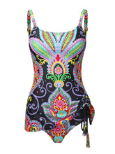 Load image into Gallery viewer, Swimsuit fringe moire totem printing bag hip split briefs swimwear