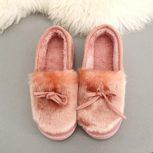 Keep Warm Fur Lining Suede Soft Flat Platform Loafers For Women