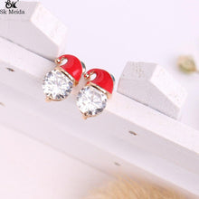 Load image into Gallery viewer, Christmas Earrings Inlaid with Zircon Christmas Party Santa Claus Studs