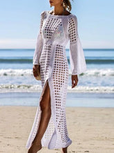 Load image into Gallery viewer, White Sexy Empire Hollow Beach Cover-ups Dress