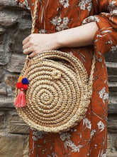 Load image into Gallery viewer, Beach Women s Shoulder Crossbody Round Holiday Weaving Bag
