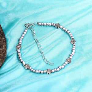 Bohemia Beads Vintage Leather Rope Leg Anklet Moon Sun Charm Beach Jewelry
