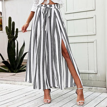 Load image into Gallery viewer, Casual High Waist Split Stripe Wide Leg Pants