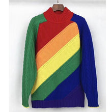 Load image into Gallery viewer, New Rainbow Striped Sweater Female Knit Top